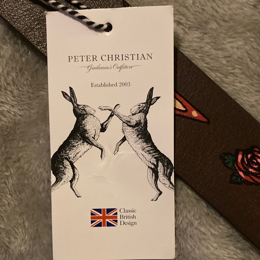 Peter Christian Rock Star Hand Painted and Stitched Leather Belt